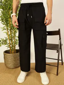 Thomas Scott Men Smart Loose Fit Wrinkle Free Cargos Trousers