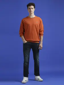 Pepe Jeans Men Graphic Printed Round Neck Cotton Pullover Sweatshirt