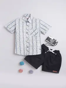 BAATCHEET Boys Pure Cotton Printed Shirt with Shorts