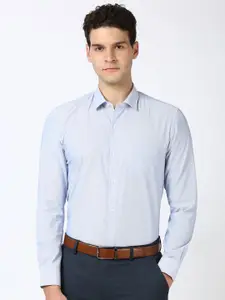 Peter England Men Spread Collar Vertical Striped Cotton Formal Shirt