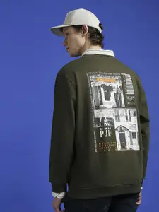 Pepe Jeans Men Graphic Printed Round Neck Cotton Pullover Sweatshirt