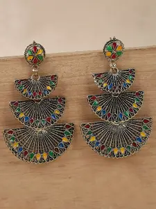 ANIKAS CREATION Gold Plated Contemporary Drop Earrings