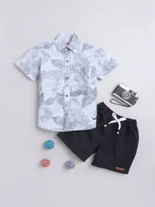 BAATCHEET Boys Pure Cotton Printed Shirt with Shorts