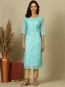 AURELIA Women Ethnic Motifs Printed Sequinned Kurta