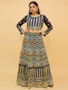 ODETTE Embroidered Ready to Wear Lehenga & Blouse With Dupatta