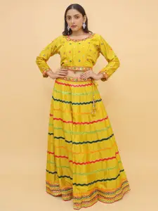 ODETTE Embroidered Sequinned Ready to Wear Lehenga & Blouse With Dupatta