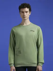 Pepe Jeans Men Typography Printed Round Neck Cotton Pullover Sweatshirt