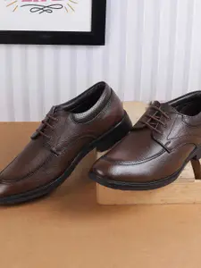 Metro Men Leather Textured Lace-Ups Formal Derbys