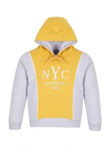 PLUM TREE Girls Colourblocked Hood Cotton Pullover Sweatshirt