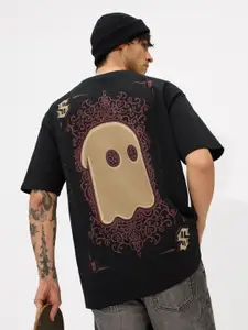 The Souled Store Men Graphic Printed Round Neck Cotton Oversized T-shirt