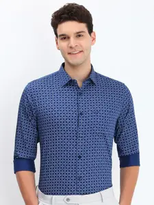 Allen Solly Men Spread Collar Gingham Checked Cotton Slim Fit Formal Shirt