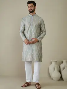 Anouk Men Ethnic Motifs Embroidered Thread Work Kurta