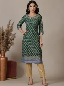 AURELIA Women Ethnic Motifs Printed Sequinned Kurta