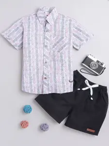 BAATCHEET Boys Pure Cotton Printed Shirt with Shorts