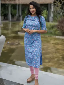 HAY Floral Printed Straight Kurta