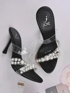Jove Embellished PU Party Slim Heeled Sandals
