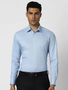 Van Heusen Men Spread Collar Micro Checked Cotton Slim Fit Formal Shirt