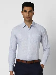 Van Heusen Men Spread Collar Micro Checked Cotton Slim Fit Formal Shirt