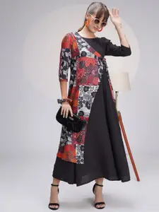 Sangria Women Printed Anarkali Dress