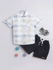 BAATCHEET Boys Pure Cotton Checked Shirt with Shorts