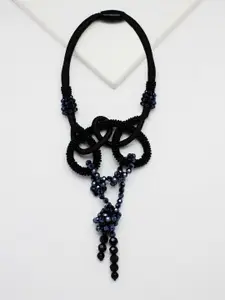 Rhea Swan Crystal Knot Statment Necklace