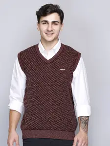 GODFREY Men Cable Knit V-Neck Ribbed Sweater Vest
