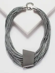 Rhea Rhodium-Plated Tasselled Necklace
