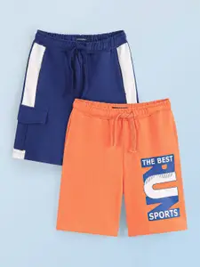 Honeyhap Pack Of 2 Boys Graphic Printed Cotton Shorts