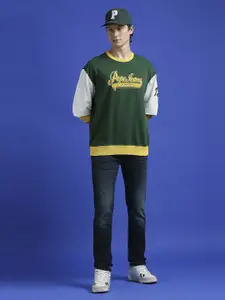 Pepe Jeans Men Typography Printed Round Neck Cotton Pullover Sweatshirt