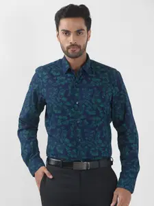 Raymond Men Spread Collar Floral Printed Cotton Formal Shirt
