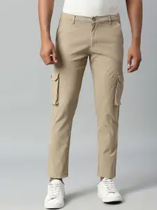 Dennis Lingo Men Tapered Fit Solid Cotton Cargos Trousers