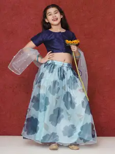 Aj DEZInES Girls Printed Sequinned Ready to Wear Lehenga & Blouse With Dupatta