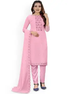 JULEE Floral Embellished Sequinned Unstitched Dress Material