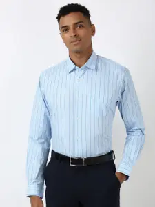 Peter England Men Spread Collar Vertical Striped Cotton Slim Fit Formal Shirt