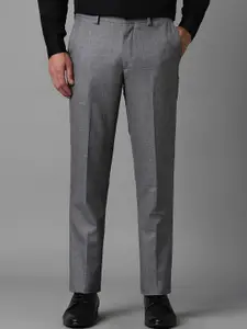 Louis Philippe Men Checked Slim Fit Formal Trousers