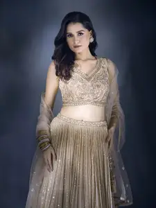 Alaya Advani Plus Size Embellished Sequinned Ready to Wear Lehenga & Blouse With Dupatta