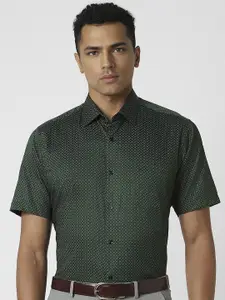 Van Heusen Men Spread Collar Micro Ditsy Printed Cotton Party Shirt