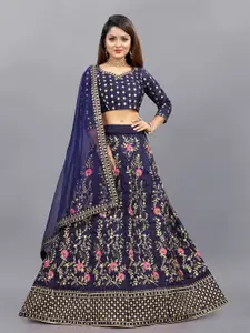 Aika Embroidered Thread Work Semi-Stitched Lehenga & Unstitched Blouse With Dupatta