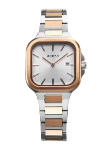 Titan Women Slim Square Quartz Analogue Watch - 95291KM01