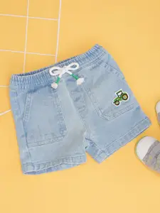Pantaloons Baby Boys Solid Washed Denim Shorts
