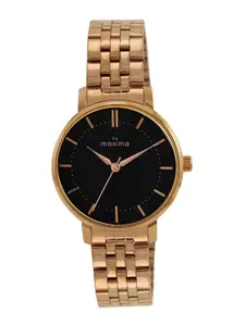 maxima Women Embellished Dial & Stainless Steel Straps Analogue Watch 66302CMLR