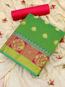 LADY SHOPI Ethnic Motifs Woven Design Pure Silk Jacquard Unstitched Dress Material