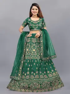 Aika Embroidered Thread Work Semi-Stitched Lehenga & Unstitched Blouse With Dupatta