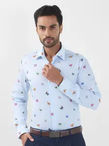 Raymond Men Spread Collar Conversational Printed Cotton Formal Shirt