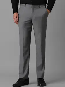 Louis Philippe Men Textured Striped Slim Fit Formal Trousers