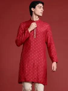 Anouk Printed Mandarin Collar Straight Kurta