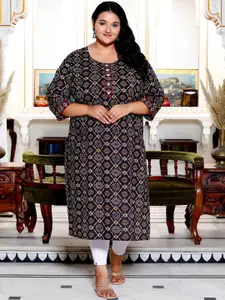 Swasti Floral Printed Cotton Straight Kurta