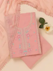 Koskii Embroidered Zari Unstitched Dress Material