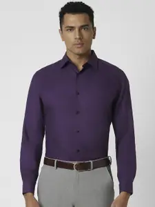Van Heusen Men Spread Collar Solid Cotton Party Shirt