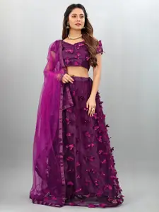Aika Butterfly Embroidered Semi-Stitched Lehenga & Unstitched Blouse With Dupatta